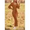 imagePRETTYGARDEN Womens 2024 Fall Knit Pullover Sweater Elegant Long Lantern Sleeve V Neck Winter Maxi Bodycon DressesCamel