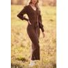 imagePRETTYGARDEN Womens 2024 Fall Knit Pullover Sweater Elegant Long Lantern Sleeve V Neck Winter Maxi Bodycon DressesCoffee