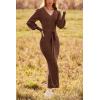 imagePRETTYGARDEN Womens 2024 Fall Knit Pullover Sweater Elegant Long Lantern Sleeve V Neck Winter Maxi Bodycon DressesCoffee