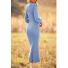 imagePRETTYGARDEN Womens 2024 Fall Knit Pullover Sweater Elegant Long Lantern Sleeve V Neck Winter Maxi Bodycon DressesSky Blue