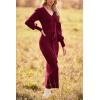imagePRETTYGARDEN Womens 2024 Fall Knit Pullover Sweater Elegant Long Lantern Sleeve V Neck Winter Maxi Bodycon DressesWine Red