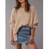 imagePRETTYGARDEN Womens 2024 Fall Oversized Crewneck Sweatshirts Casual Long Sleeve Pullover Waffle Knit Shirts TopApricot