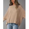 imagePRETTYGARDEN Womens 2024 Fall Oversized Crewneck Sweatshirts Casual Long Sleeve Pullover Waffle Knit Shirts TopApricot