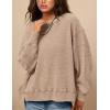 imagePRETTYGARDEN Womens 2024 Fall Oversized Crewneck Sweatshirts Casual Long Sleeve Pullover Waffle Knit Shirts TopApricot