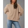 imagePRETTYGARDEN Womens 2024 Fall Oversized Crewneck Sweatshirts Casual Long Sleeve Pullover Waffle Knit Shirts TopApricot