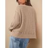imagePRETTYGARDEN Womens 2024 Fall Oversized Crewneck Sweatshirts Casual Long Sleeve Pullover Waffle Knit Shirts TopApricot