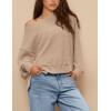 imagePRETTYGARDEN Womens 2024 Fall Oversized Crewneck Sweatshirts Casual Long Sleeve Pullover Waffle Knit Shirts TopApricot