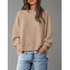 imagePRETTYGARDEN Womens 2024 Fall Oversized Crewneck Sweatshirts Casual Long Sleeve Pullover Waffle Knit Shirts TopApricot