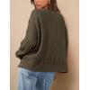 imagePRETTYGARDEN Womens 2024 Fall Oversized Crewneck Sweatshirts Casual Long Sleeve Pullover Waffle Knit Shirts TopArmy Green