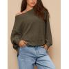imagePRETTYGARDEN Womens 2024 Fall Oversized Crewneck Sweatshirts Casual Long Sleeve Pullover Waffle Knit Shirts TopArmy Green