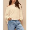 imagePRETTYGARDEN Womens 2024 Fall Oversized Crewneck Sweatshirts Casual Long Sleeve Pullover Waffle Knit Shirts TopBeige