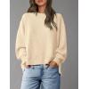 imagePRETTYGARDEN Womens 2024 Fall Oversized Crewneck Sweatshirts Casual Long Sleeve Pullover Waffle Knit Shirts TopBeige