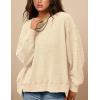 imagePRETTYGARDEN Womens 2024 Fall Oversized Crewneck Sweatshirts Casual Long Sleeve Pullover Waffle Knit Shirts TopBeige