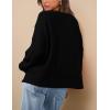 imagePRETTYGARDEN Womens 2024 Fall Oversized Crewneck Sweatshirts Casual Long Sleeve Pullover Waffle Knit Shirts TopBlack