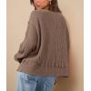 imagePRETTYGARDEN Womens 2024 Fall Oversized Crewneck Sweatshirts Casual Long Sleeve Pullover Waffle Knit Shirts TopBrown