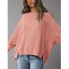 imagePRETTYGARDEN Womens 2024 Fall Oversized Crewneck Sweatshirts Casual Long Sleeve Pullover Waffle Knit Shirts TopCoral Pink