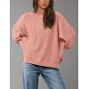 imagePRETTYGARDEN Womens 2024 Fall Oversized Crewneck Sweatshirts Casual Long Sleeve Pullover Waffle Knit Shirts TopCoral Pink