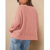 imagePRETTYGARDEN Womens 2024 Fall Oversized Crewneck Sweatshirts Casual Long Sleeve Pullover Waffle Knit Shirts TopCoral Pink