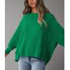 imagePRETTYGARDEN Womens 2024 Fall Oversized Crewneck Sweatshirts Casual Long Sleeve Pullover Waffle Knit Shirts TopGreen