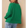 imagePRETTYGARDEN Womens 2024 Fall Oversized Crewneck Sweatshirts Casual Long Sleeve Pullover Waffle Knit Shirts TopGreen