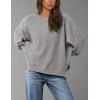 imagePRETTYGARDEN Womens 2024 Fall Oversized Crewneck Sweatshirts Casual Long Sleeve Pullover Waffle Knit Shirts TopLight Grey