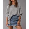imagePRETTYGARDEN Womens 2024 Fall Oversized Crewneck Sweatshirts Casual Long Sleeve Pullover Waffle Knit Shirts TopLight Grey