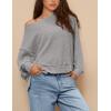 imagePRETTYGARDEN Womens 2024 Fall Oversized Crewneck Sweatshirts Casual Long Sleeve Pullover Waffle Knit Shirts TopLight Grey