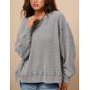 imagePRETTYGARDEN Womens 2024 Fall Oversized Crewneck Sweatshirts Casual Long Sleeve Pullover Waffle Knit Shirts TopLight Grey
