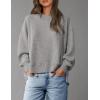 imagePRETTYGARDEN Womens 2024 Fall Oversized Crewneck Sweatshirts Casual Long Sleeve Pullover Waffle Knit Shirts TopLight Grey