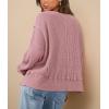 imagePRETTYGARDEN Womens 2024 Fall Oversized Crewneck Sweatshirts Casual Long Sleeve Pullover Waffle Knit Shirts TopPink