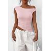 imagePRETTYGARDEN Womens 2024 Summer Off The Shoulder Crop Tops Sleeveless One Shoulder Ruched Asymmetrical Y2K Going Out Tank TopLight Pink