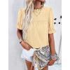 imagePRETTYGARDEN Womens 2024 Summer Tops Casual Crewneck Ruffle Short Sleeve Eyelet Babydoll Blouse ShirtsApricot