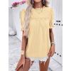 imagePRETTYGARDEN Womens 2024 Summer Tops Casual Crewneck Ruffle Short Sleeve Eyelet Babydoll Blouse ShirtsApricot