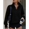 imagePRETTYGARDEN Womens Half Zip Sweatshirts Hoodies 2024 Trendy Long Sleeve Pullover Tops Fall Winter Outfits with PocketsBlack
