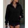 imagePRETTYGARDEN Womens Half Zip Sweatshirts Hoodies 2024 Trendy Long Sleeve Pullover Tops Fall Winter Outfits with PocketsBlack