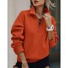 imagePRETTYGARDEN Womens Half Zip Sweatshirts Hoodies 2024 Trendy Long Sleeve Pullover Tops Fall Winter Outfits with PocketsBrick Red
