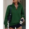 imagePRETTYGARDEN Womens Half Zip Sweatshirts Hoodies 2024 Trendy Long Sleeve Pullover Tops Fall Winter Outfits with PocketsDark Green