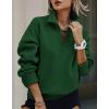 imagePRETTYGARDEN Womens Half Zip Sweatshirts Hoodies 2024 Trendy Long Sleeve Pullover Tops Fall Winter Outfits with PocketsDark Green
