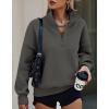 imagePRETTYGARDEN Womens Half Zip Sweatshirts Hoodies 2024 Trendy Long Sleeve Pullover Tops Fall Winter Outfits with PocketsDark Grey