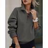imagePRETTYGARDEN Womens Half Zip Sweatshirts Hoodies 2024 Trendy Long Sleeve Pullover Tops Fall Winter Outfits with PocketsDark Grey