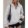 imagePRETTYGARDEN Womens Half Zip Sweatshirts Hoodies 2024 Trendy Long Sleeve Pullover Tops Fall Winter Outfits with PocketsGrey