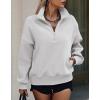 imagePRETTYGARDEN Womens Half Zip Sweatshirts Hoodies 2024 Trendy Long Sleeve Pullover Tops Fall Winter Outfits with PocketsGrey
