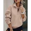 imagePRETTYGARDEN Womens Half Zip Sweatshirts Hoodies 2024 Trendy Long Sleeve Pullover Tops Fall Winter Outfits with PocketsLight Coffee
