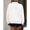 imagePRETTYGARDEN Womens Half Zip Sweatshirts Hoodies 2024 Trendy Long Sleeve Pullover Tops Fall Winter Outfits with PocketsWhite