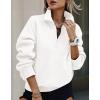 imagePRETTYGARDEN Womens Half Zip Sweatshirts Hoodies 2024 Trendy Long Sleeve Pullover Tops Fall Winter Outfits with PocketsWhite