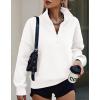 imagePRETTYGARDEN Womens Half Zip Sweatshirts Hoodies 2024 Trendy Long Sleeve Pullover Tops Fall Winter Outfits with PocketsWhite