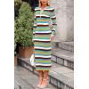 imagePRETTYGARDEN Womens 2024 Fall Striped Sweater Dress Long Sleeve Button V Neck Knit Midi Bodycon DressesStriped Light Blue