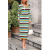 imagePRETTYGARDEN Womens 2024 Fall Striped Sweater Dress Long Sleeve Button V Neck Knit Midi Bodycon DressesStriped Light Blue