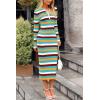 imagePRETTYGARDEN Womens 2024 Fall Striped Sweater Dress Long Sleeve Button V Neck Knit Midi Bodycon DressesStriped Light Blue