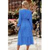 imagePRETTYGARDEN Womens Floral Print Boho Dress Long Sleeve Wrap V Neck Ruffle Belted ALine Flowy Maxi DressesBblue
